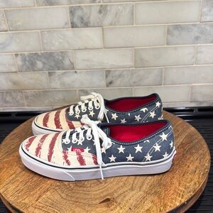 Vans Authentic Americana “Stars and Stripes” Flag Sneakers NWOT